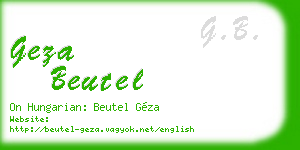 geza beutel business card