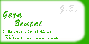 geza beutel business card